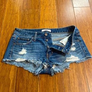 Hollister denim distressed shorts
